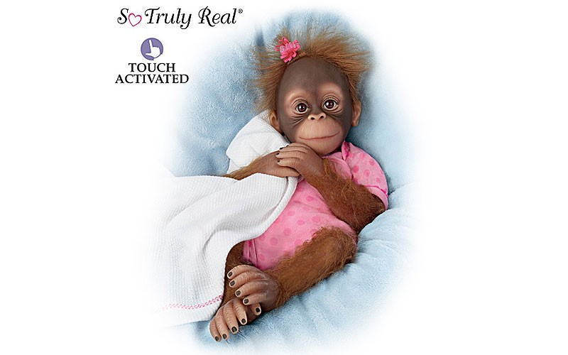 Poseable Novi Monkey Doll Breathes When Touched