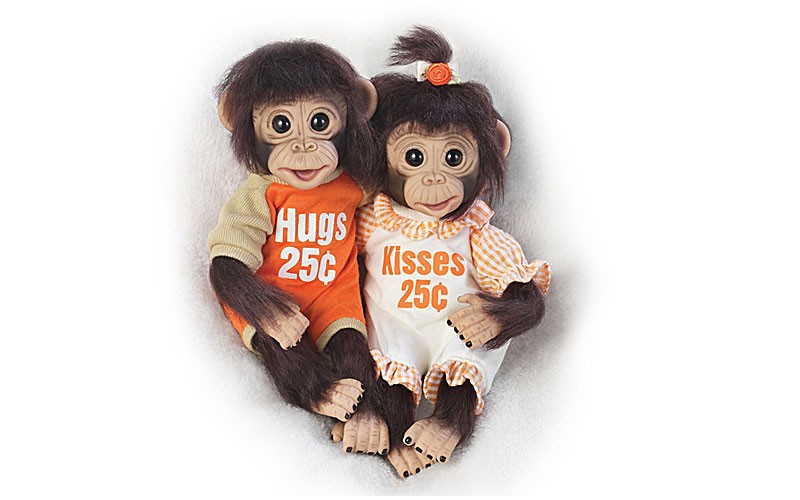 Hugs And Kisses Poseable Monkey Doll Set
