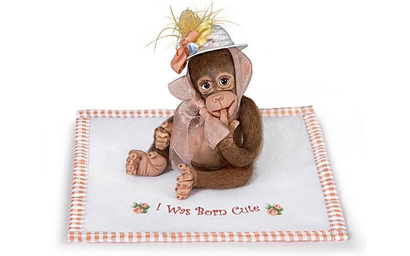 I Was Born Cute Monkey Doll